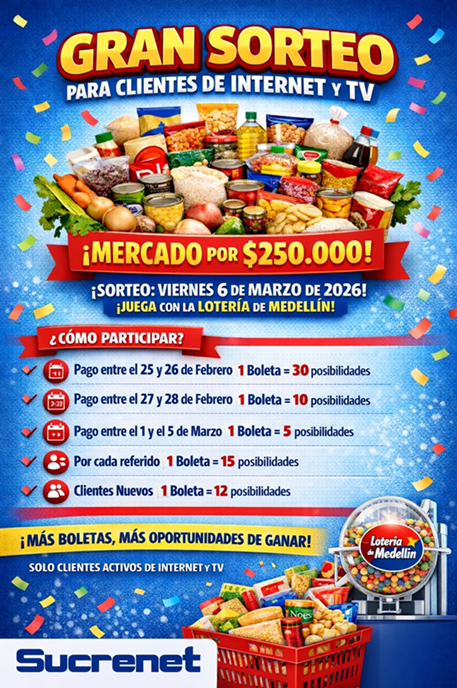 🎉 ¡Nuestro Tercer Gran Sorteo para Clientes de Internet y TV!